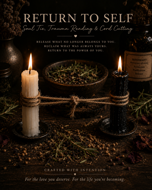 A. The Return to Self: Soul Tie & Trauma Reading + Cord Cutting- True healing requires release.
