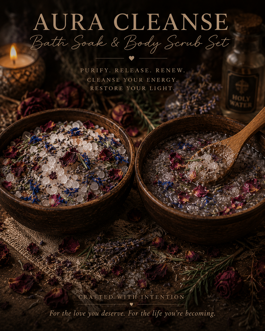 Aura Cleanse- Bath Soak & Body Scrub Set- Some energy was never yours to carry.