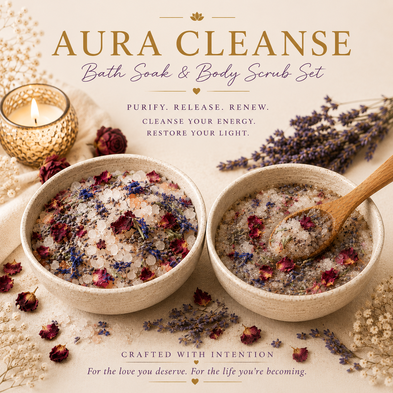 Aura Cleanse- Bath Soak & Body Scrub Set