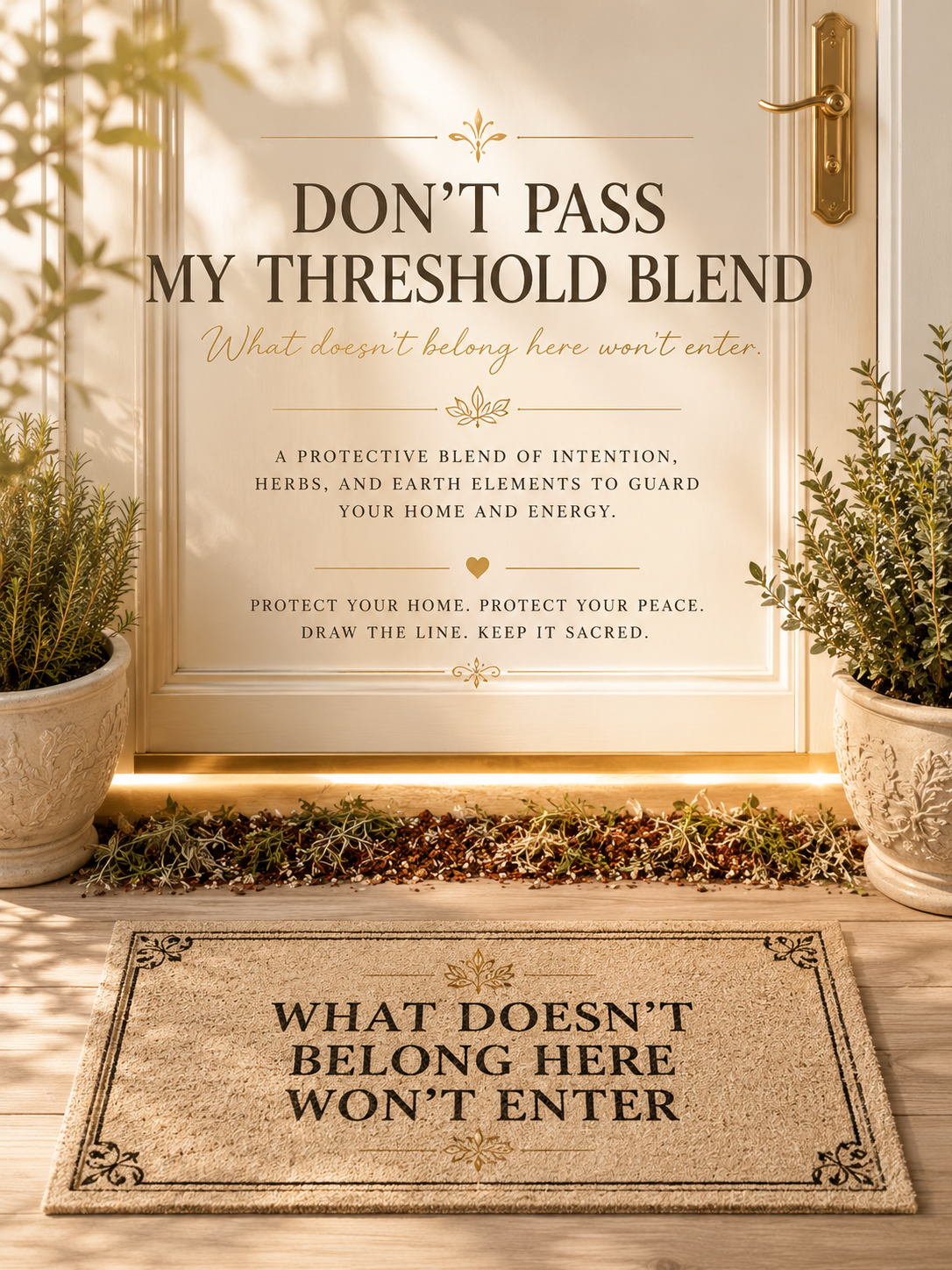 Don’t pass my threshold Blend-What doesn’t belong here won’t enter.